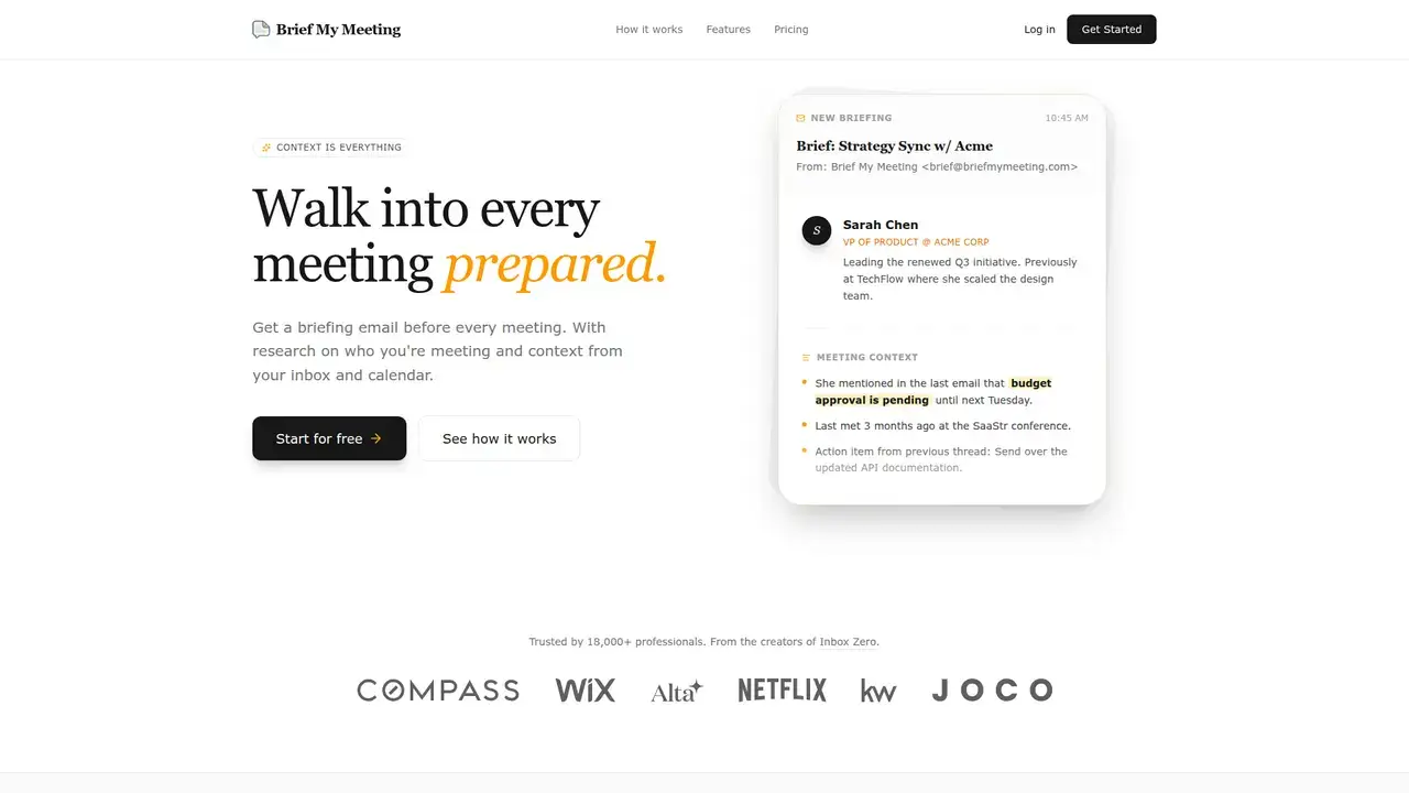 Brief My Meeting preview 1