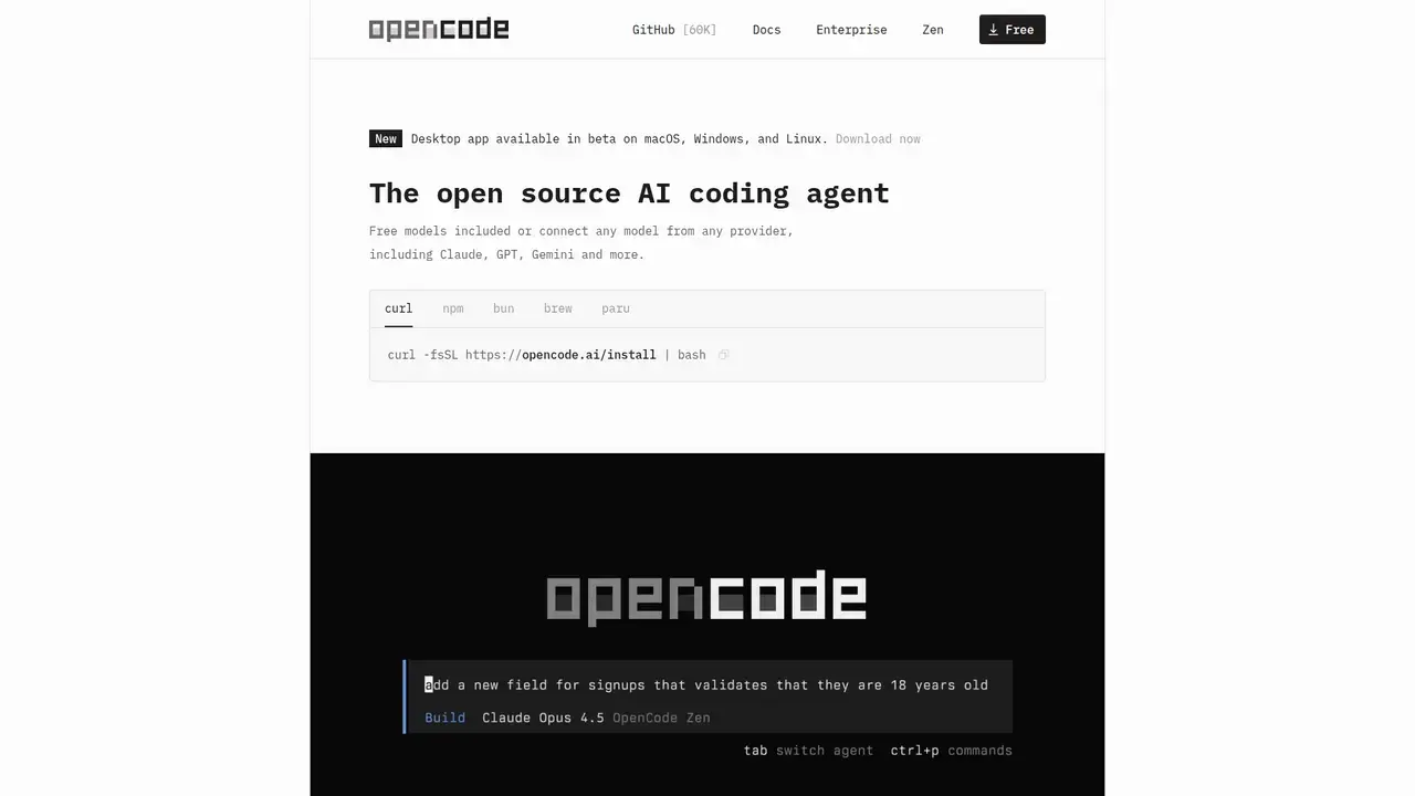 OpenCode preview 1