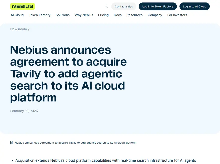 Nebius Acquires Tavily to Power Agentic AI Search